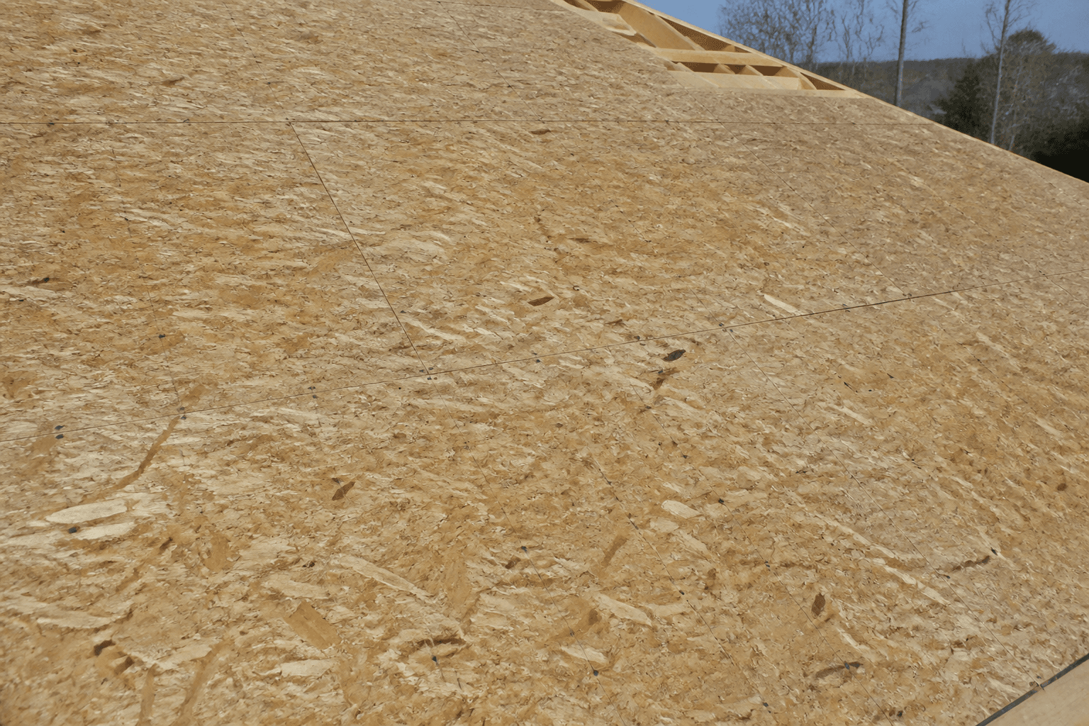 Exposed OSB roof deck