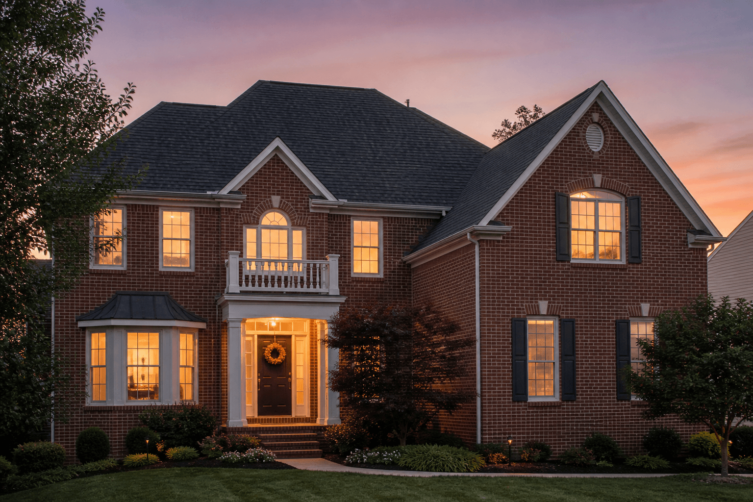 House facade with an architectural shingle roof