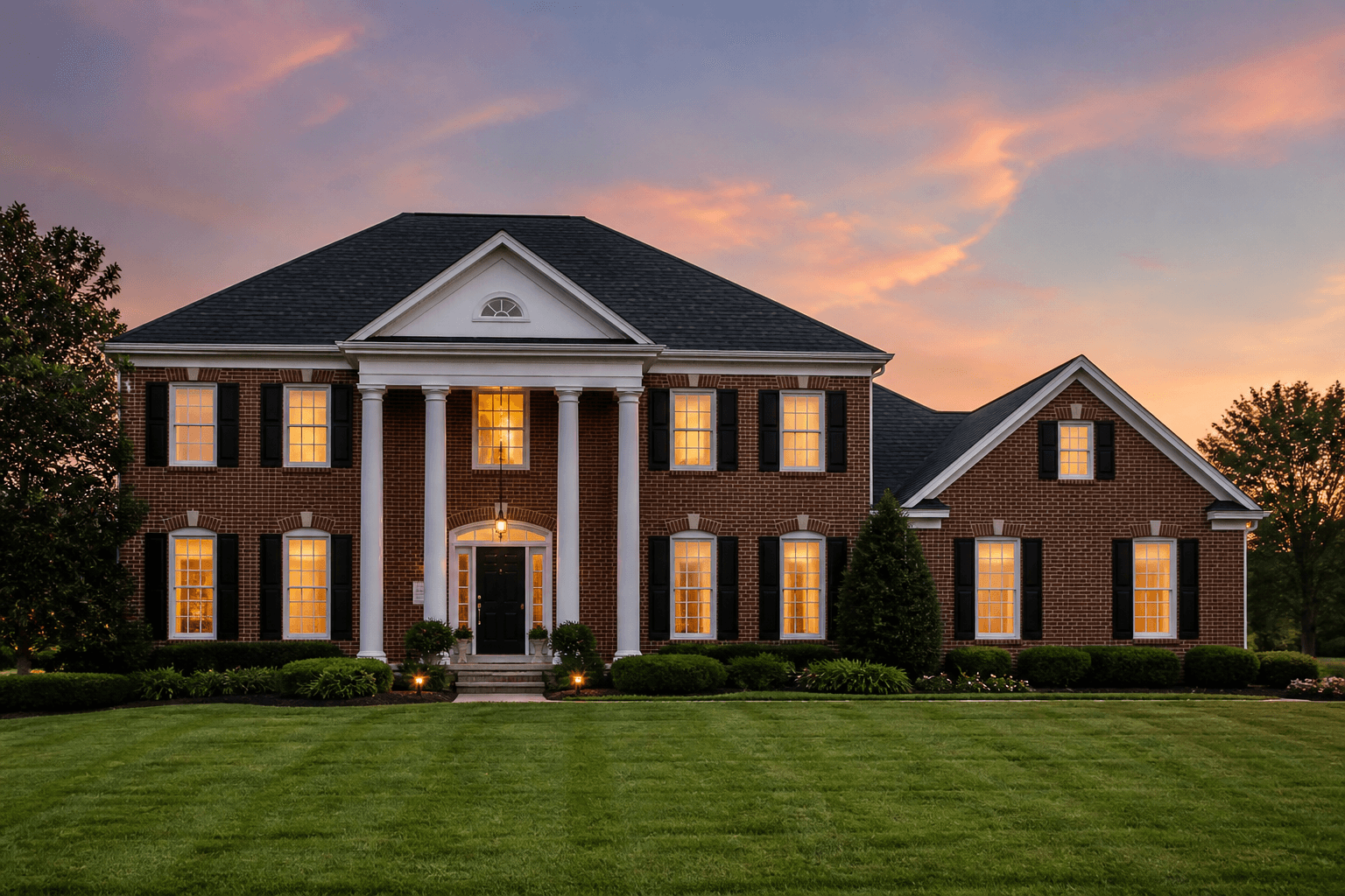 The same colonial with a new charcoal roof