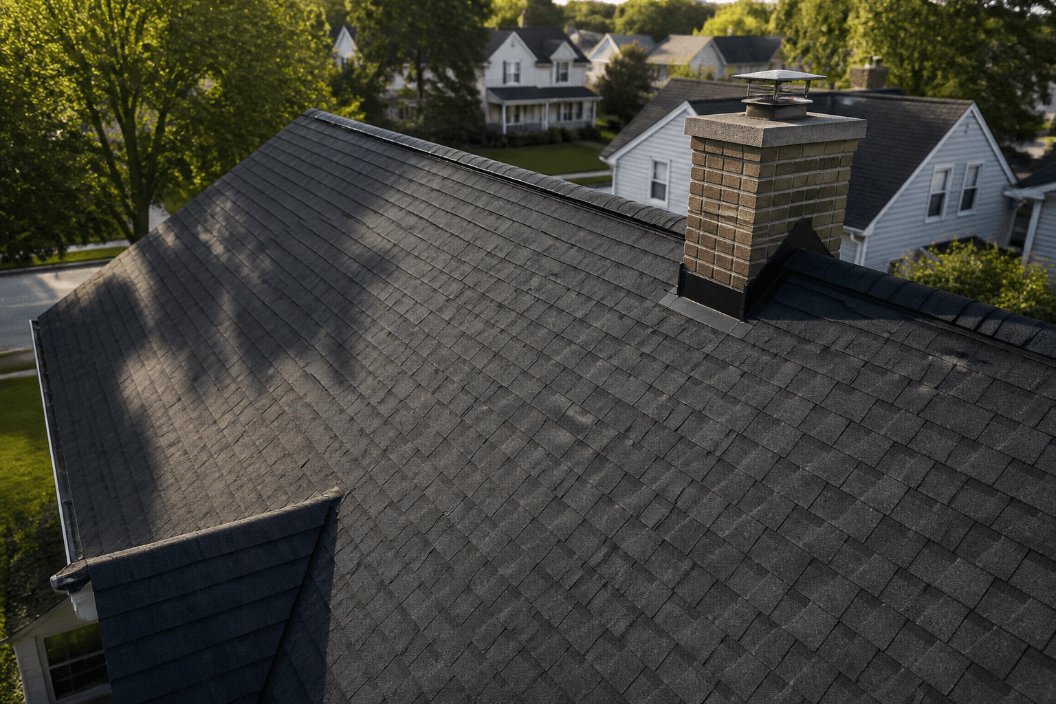 Finished architectural shingle roof